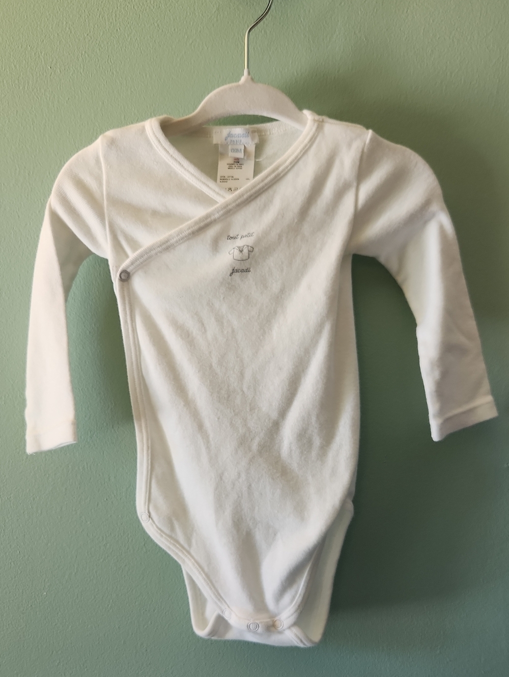 Jacadi Paris White Long Sleeve Bodysuit